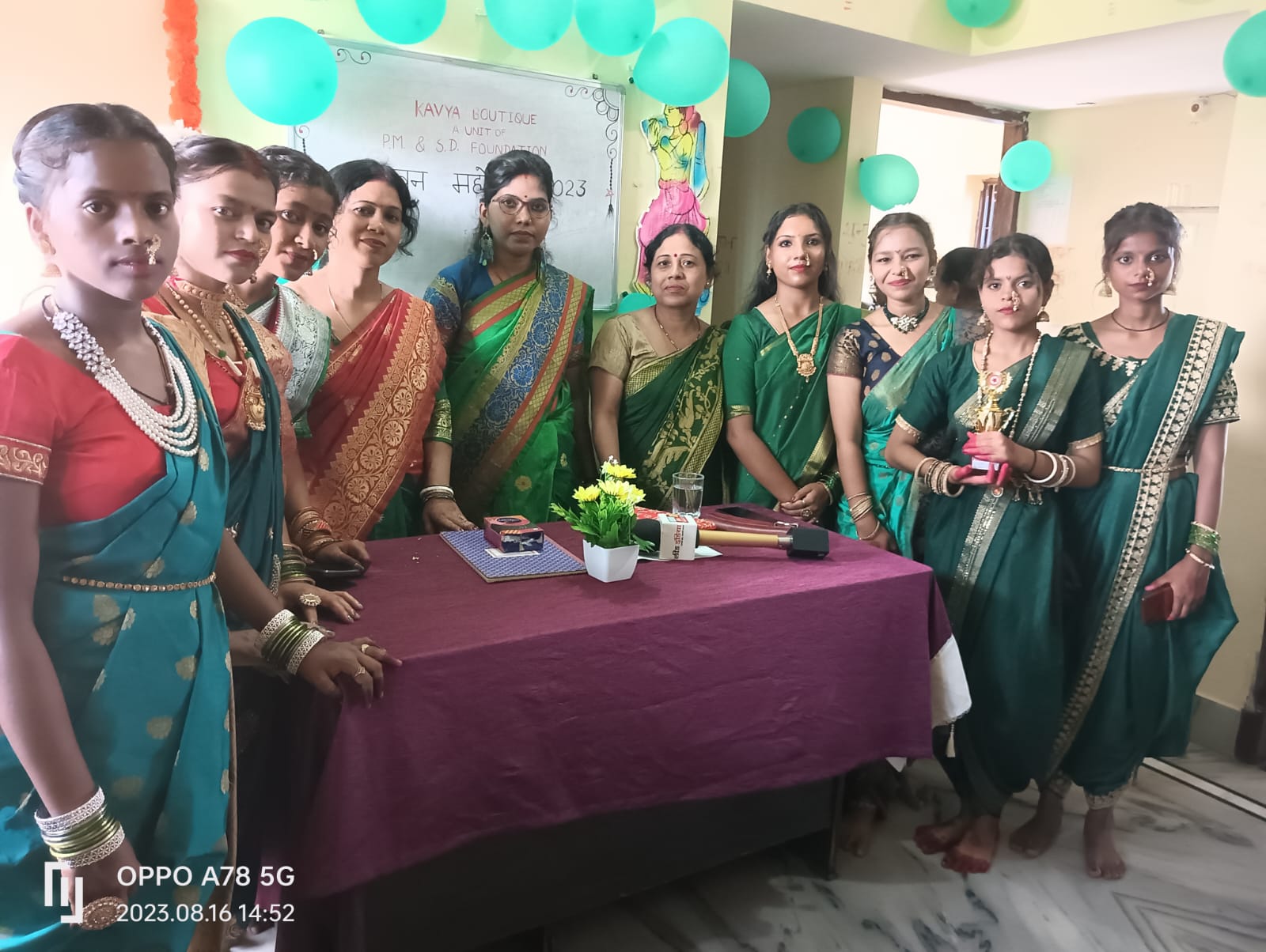 Volunteers helping in community service